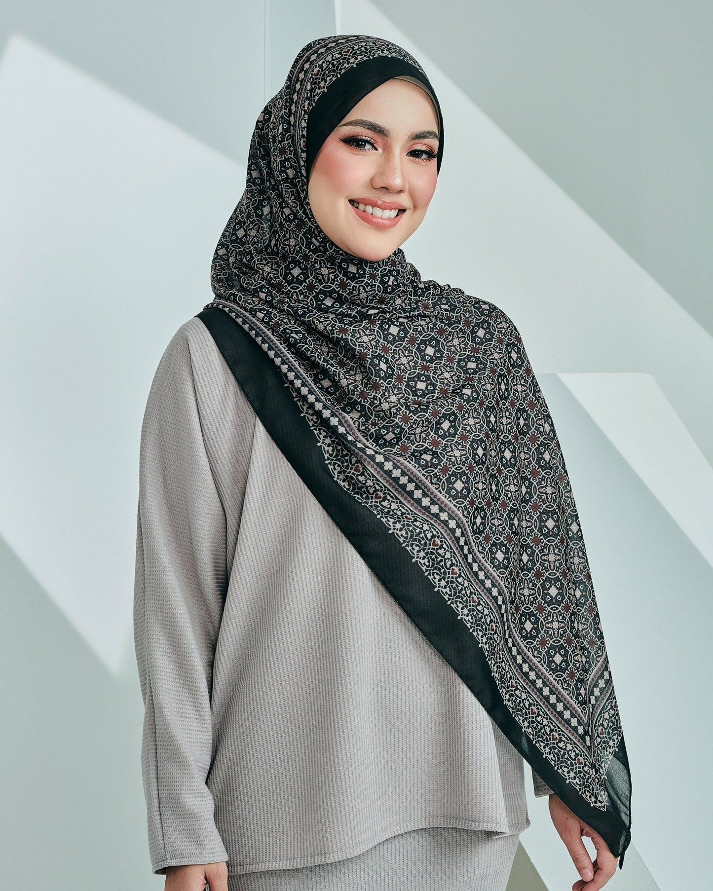 Marrakech in Bahia Black Satin Shawl