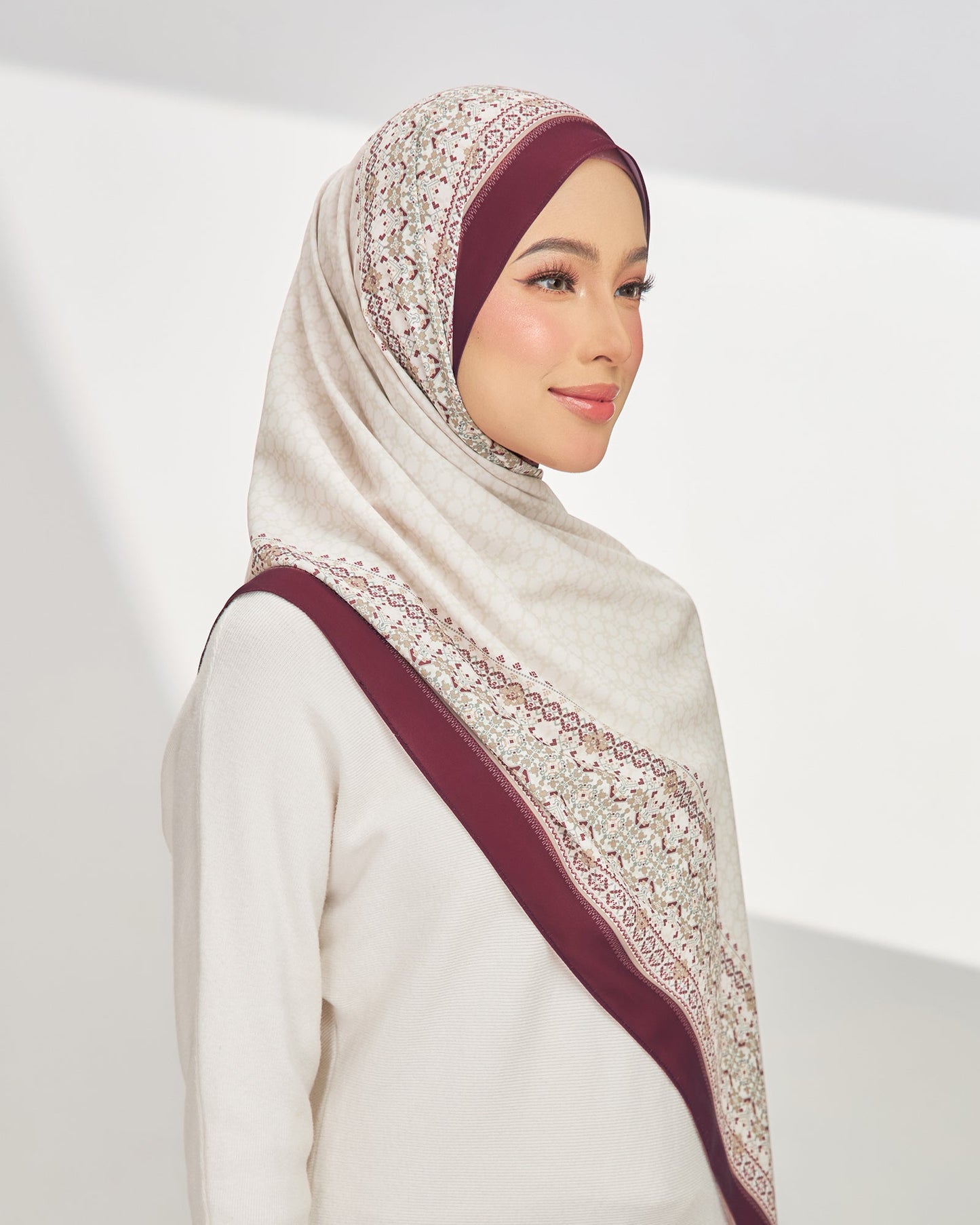 Ethereal in Plum Cotton Shawl
