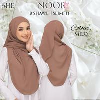 BShawl Slimfit NOOR | Shawl Curve |Bidang 45-48 | Material Heavy Chiffon Flowy | Opacity 7/10 Wanita Scarves
