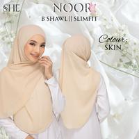 BShawl Slimfit NOOR | Shawl Curve |Bidang 45-48 | Material Heavy Chiffon Flowy | Opacity 7/10 Wanita Scarves