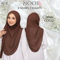 BShawl Slimfit NOOR | Shawl Curve |Bidang 45-48 | Material Heavy Chiffon Flowy | Opacity 7/10 Wanita Scarves
