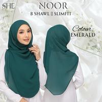 BShawl Slimfit NOOR | Shawl Curve |Bidang 45-48 | Material Heavy Chiffon Flowy | Opacity 7/10 Wanita Scarves