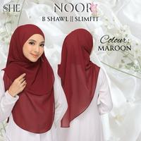 BShawl Slimfit NOOR | Shawl Curve |Bidang 45-48 | Material Heavy Chiffon Flowy | Opacity 7/10 Wanita Scarves