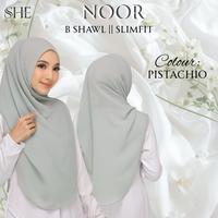 BShawl Slimfit NOOR | Shawl Curve |Bidang 45-48 | Material Heavy Chiffon Flowy | Opacity 7/10 Wanita Scarves