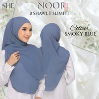 BShawl Slimfit NOOR | Shawl Curve |Bidang 45-48 | Material Heavy Chiffon Flowy | Opacity 7/10 Wanita Scarves