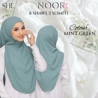 BShawl Slimfit NOOR | Shawl Curve |Bidang 45-48 | Material Heavy Chiffon Flowy | Opacity 7/10 Wanita Scarves