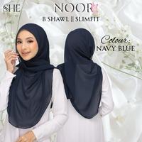 BShawl Slimfit NOOR | Shawl Curve |Bidang 45-48 | Material Heavy Chiffon Flowy | Opacity 7/10 Wanita Scarves