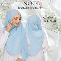 BShawl Slimfit NOOR | Shawl Curve |Bidang 45-48 | Material Heavy Chiffon Flowy | Opacity 7/10 Wanita Scarves