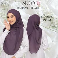 BShawl Slimfit NOOR | Shawl Curve |Bidang 45-48 | Material Heavy Chiffon Flowy | Opacity 7/10 Wanita Scarves