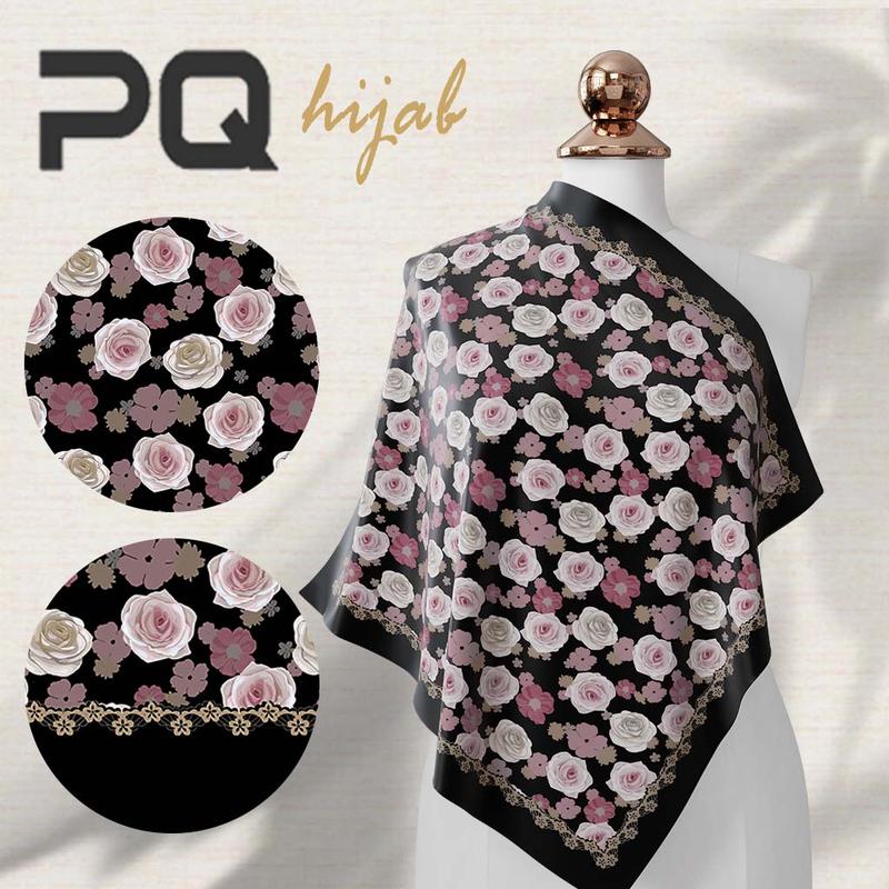 PANDA QUEENIE TUDUNG BAWAL PRINTED TUDUNG BAWAL CORAK PRINTED HIJAB COTTON VOILE PRINTED BAWAL NEW HIJAB nathalable hijab herlen hijab printed bawal cotton Square Flowy