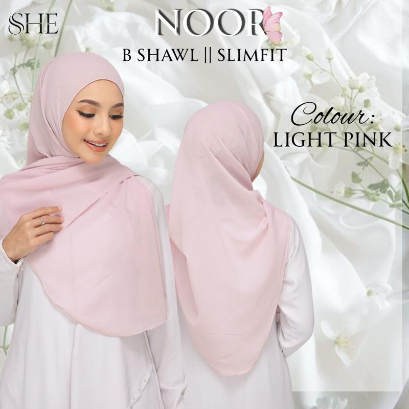 BShawl Slimfit NOOR | Shawl Curve |Bidang 45-48 | Material Heavy Chiffon Flowy | Opacity 7/10 Wanita Scarves