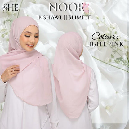 BShawl Slimfit NOOR | Shawl Curve |Bidang 45-48 | Material Heavy Chiffon Flowy | Opacity 7/10 Wanita Scarves