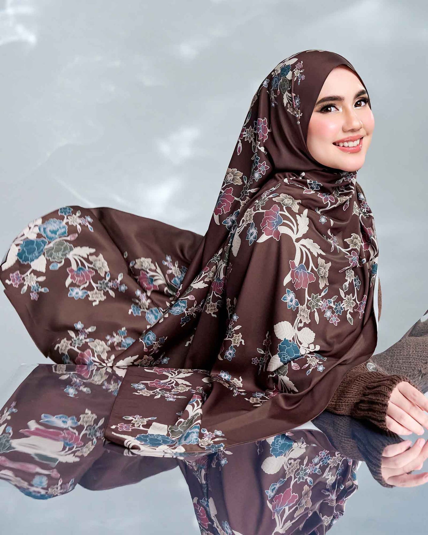 Gemala in Cendana Satin Shawl
