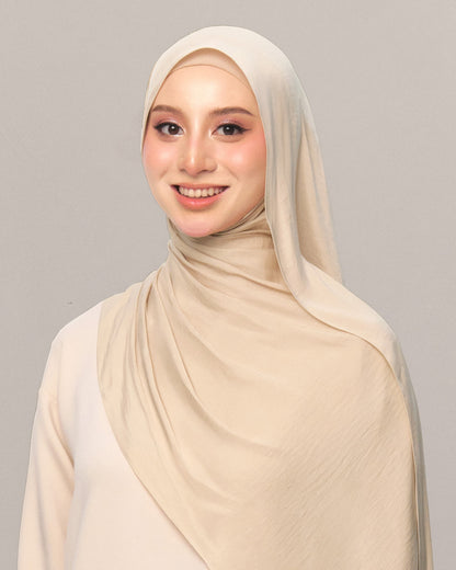 Inara Crumple Matte Satin Shawl