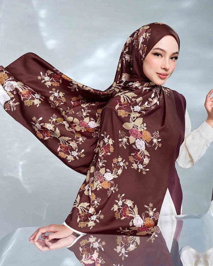 Gemala in Delima Satin Shawl