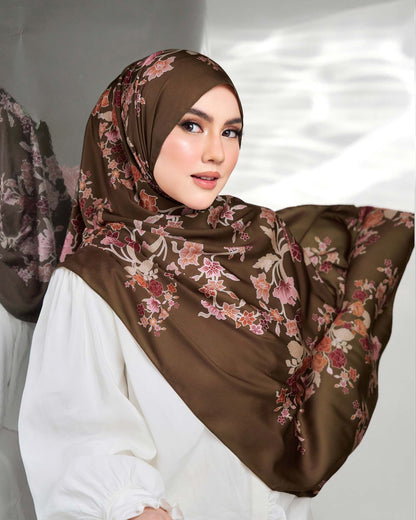 Gemala in Lembayung Satin Shawl