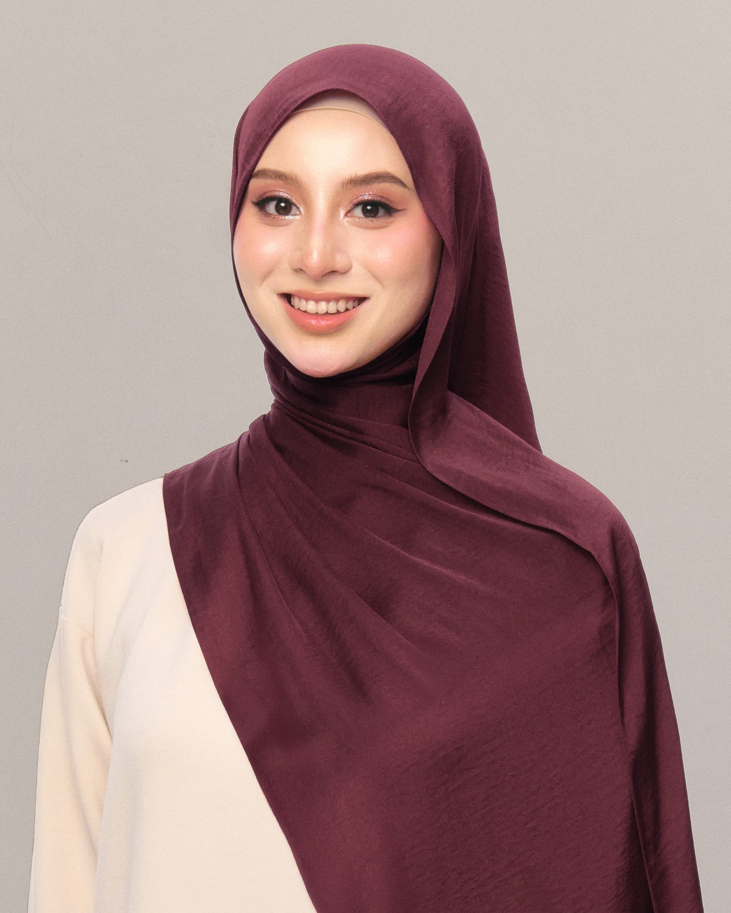 Inara Crumple Matte Satin Shawl
