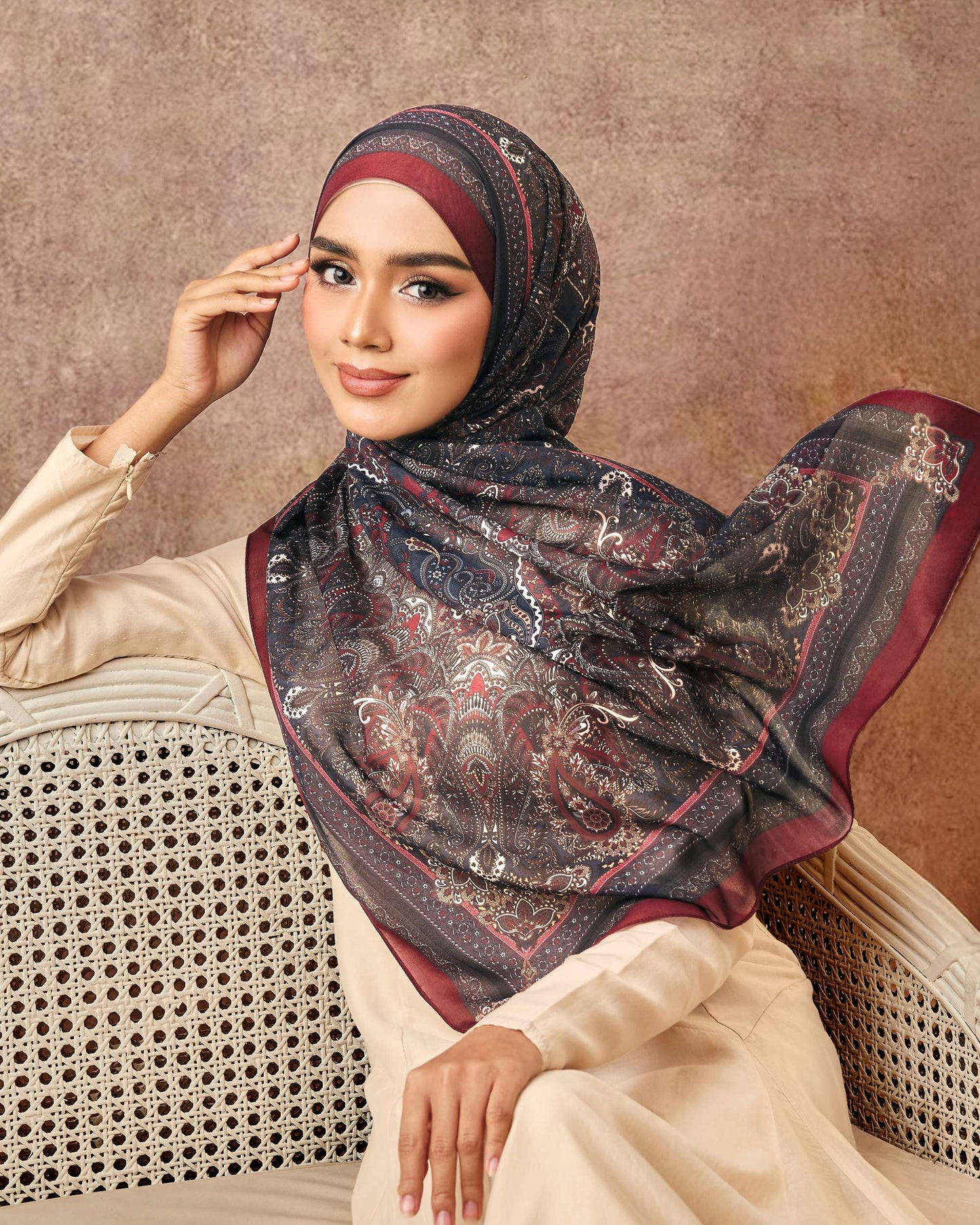 Aniesha in Midnira Shawl