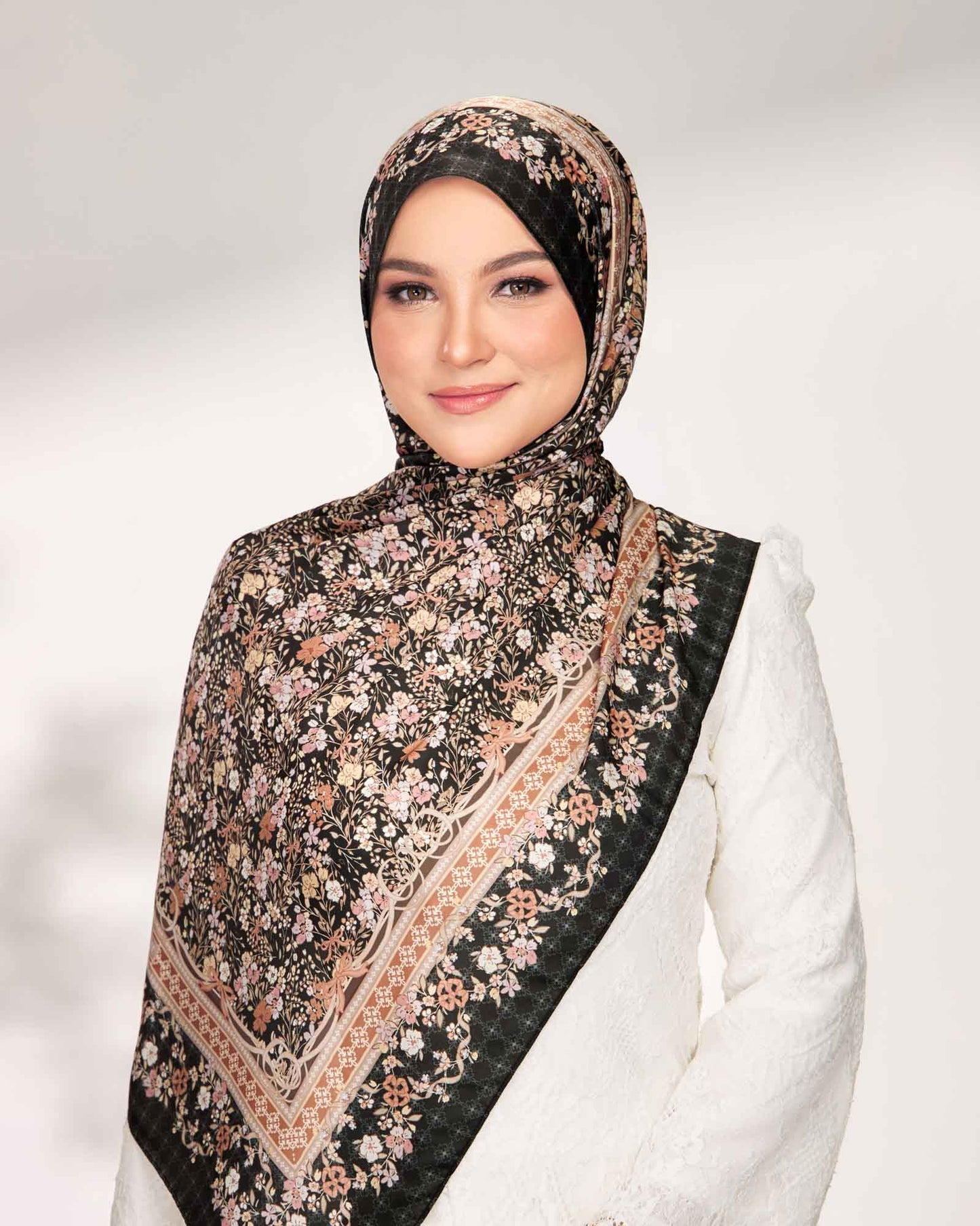 Kesuma in Night Satin Shawl