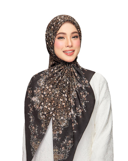 Henna in Noir Cotton Shawl