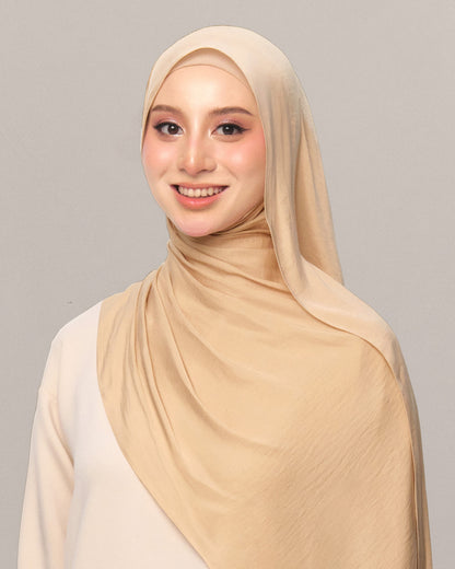 Inara Crumple Matte Satin Shawl