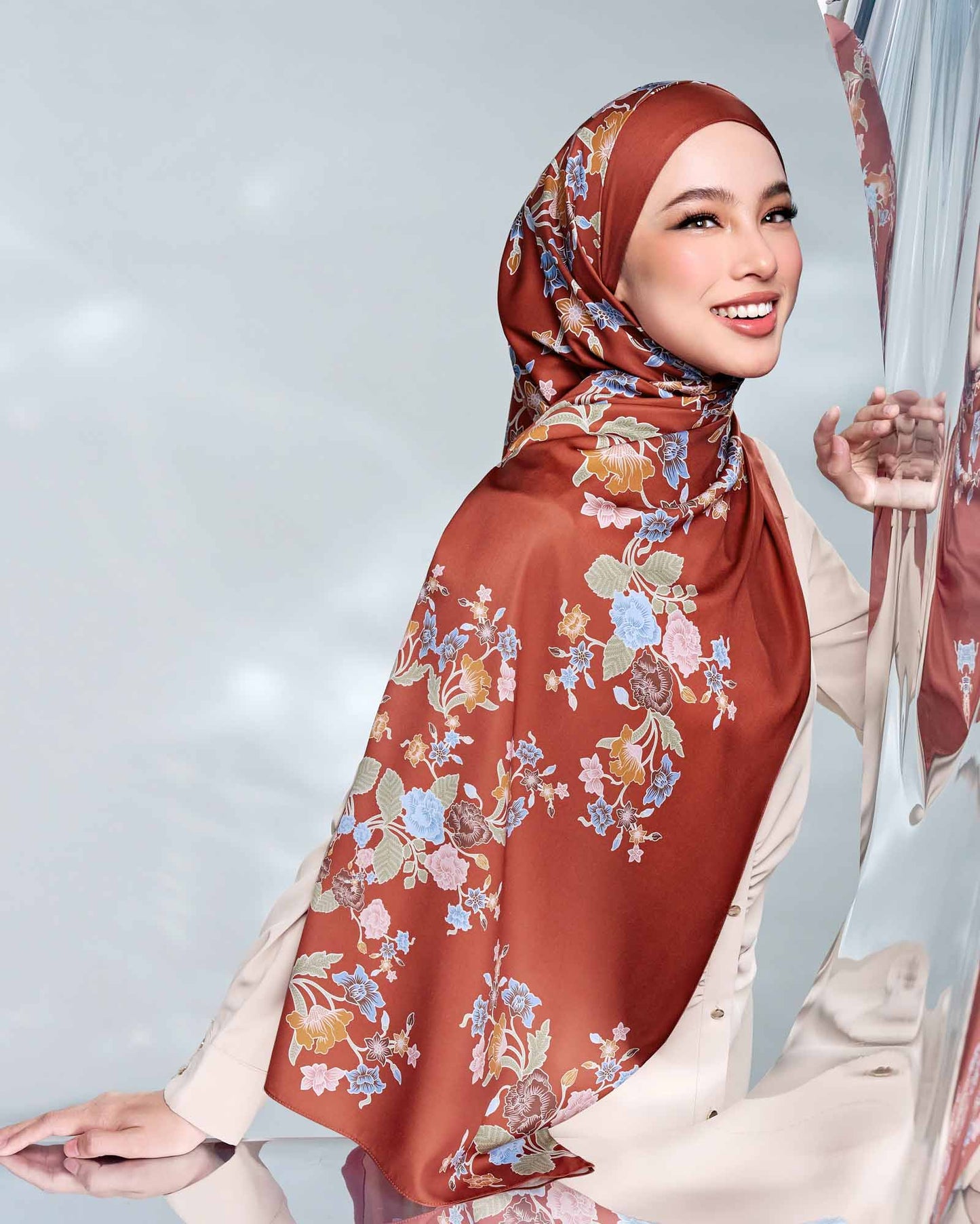 Gemala in Senja Satin Shawl