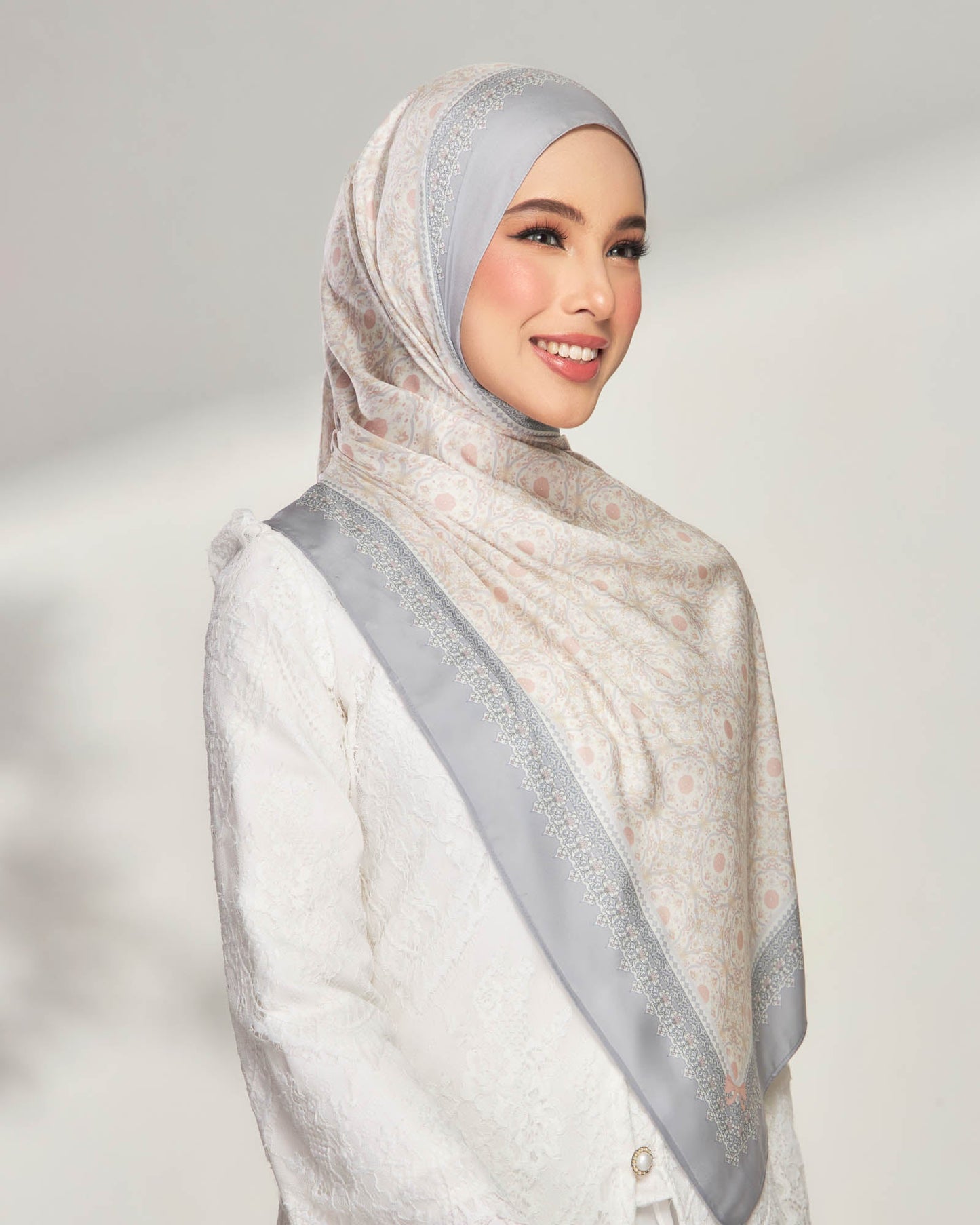 Maryam in Charming Satin Shawl