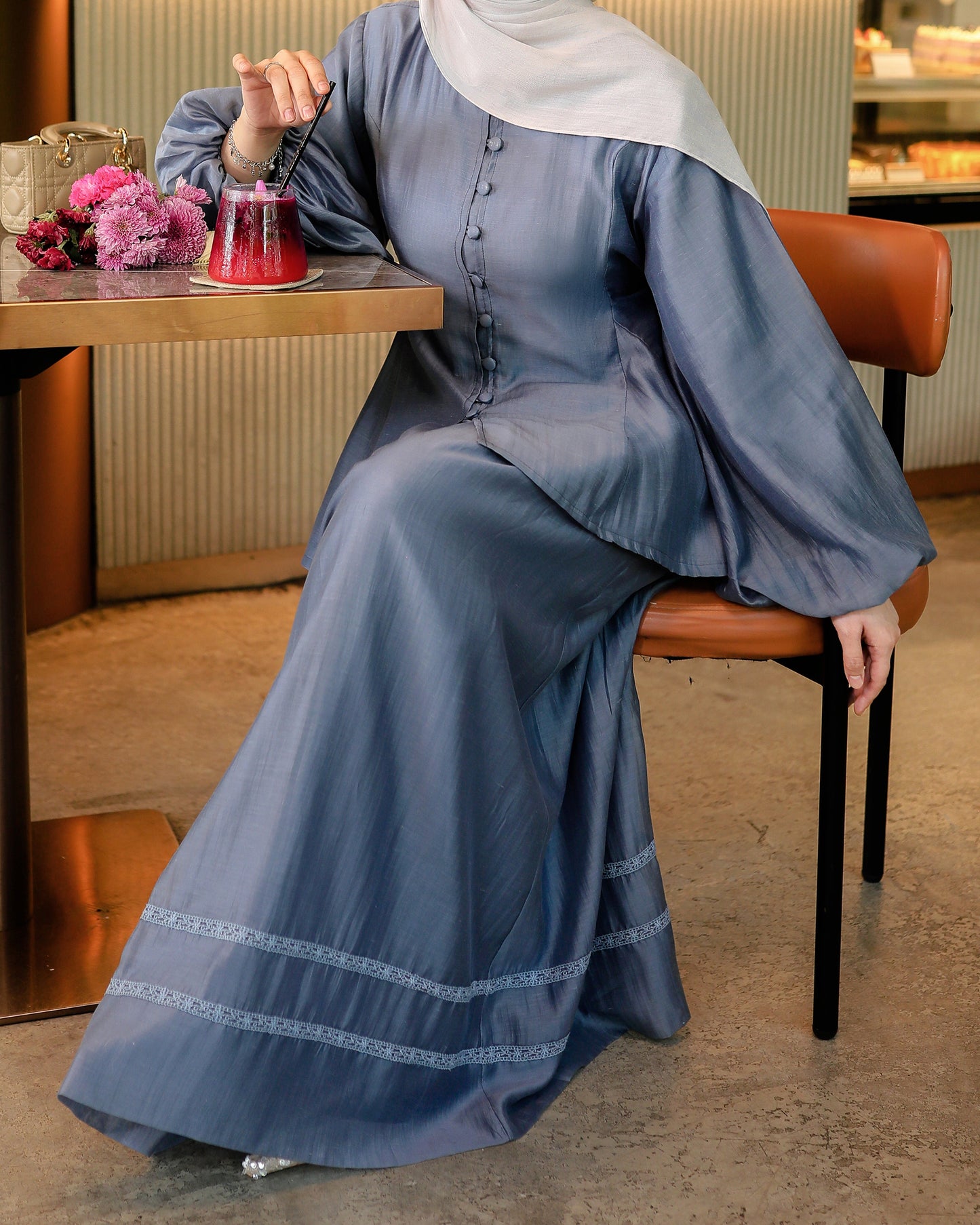 CLARA SKIRT IN STEELBLUE