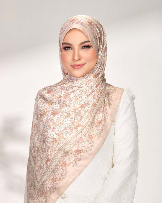 Kesuma in Apricot Cotton Shawl